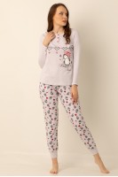Pamuklu Bayan Pijama Takımı Gri Pamuklu Bayan Pijama Takımı Gri