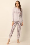 Pamuklu Bayan Pijama Takımı Gri
