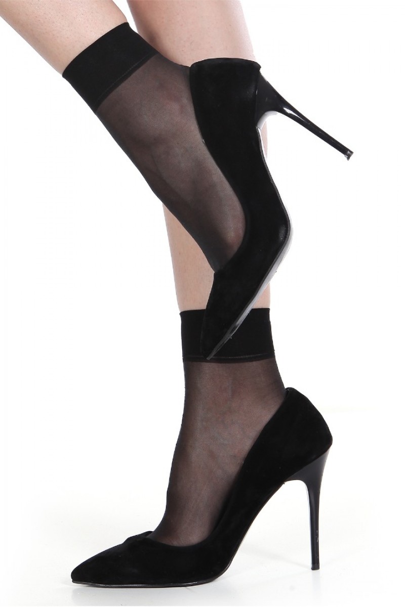 Parlak İnce Soket Çorap Isis Siyah