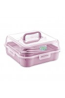 32 Parça 6 Kişilik Çantalı Piknik Seti Lila