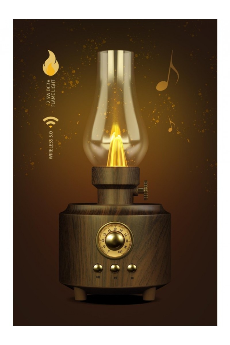 Powerway Radyolu USB Aux Micro Girişli Otantik Gece Lambası Taşınabilir Shine Bluetooth Hoparlör