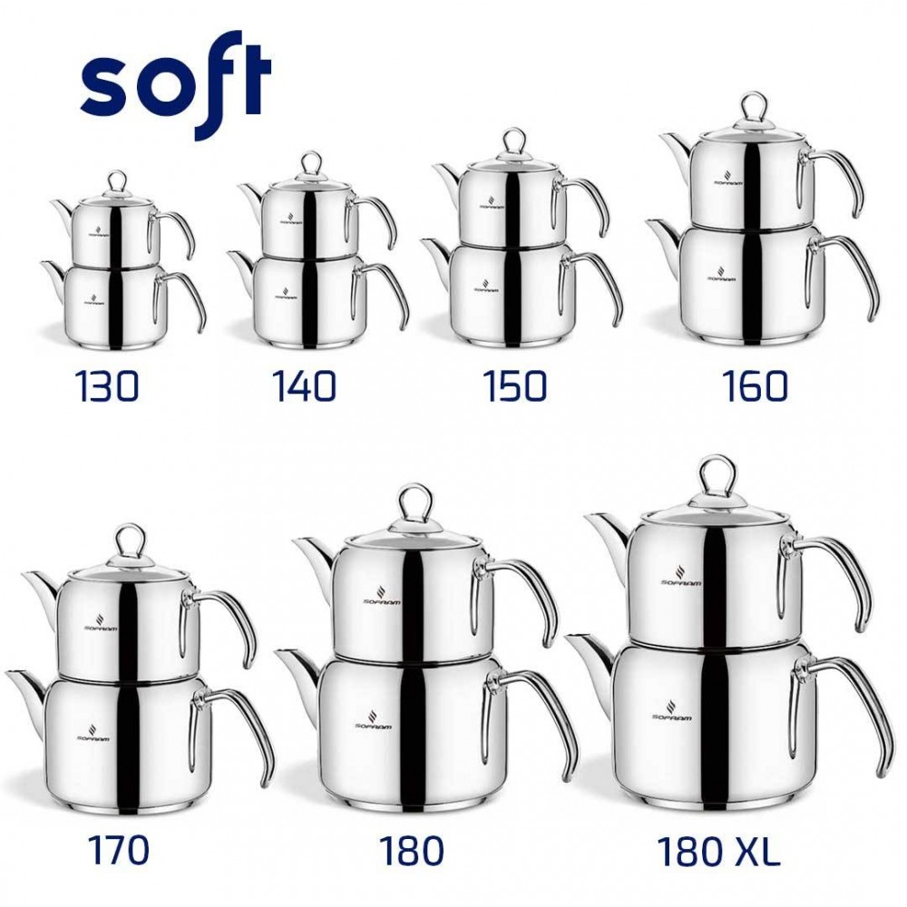 Soft 160 Orta Boy Çaydanlık Çelik