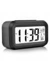Dijital Masa Saati Fotoselli Alarmlı Işıklı Termometre Takvim Çalar Saat Siyah