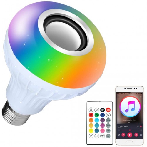Bluetooth Hoparlörlü Renkli Akıllı Renkli LED Ampül
