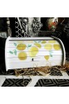 Ahşap Dekoratif Ekmek Dolabı Limon Desenli Ekmeklik