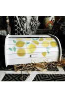 Ahşap Dekoratif Ekmek Dolabı Limon Desenli Ekmeklik