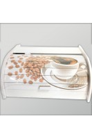 Ahşap Dekoratif Ekmek Dolabı Kahve Desenli Ekmeklik Ahşap Dekoratif Ekmek Dolabı Kahve Desenli Ekmeklik