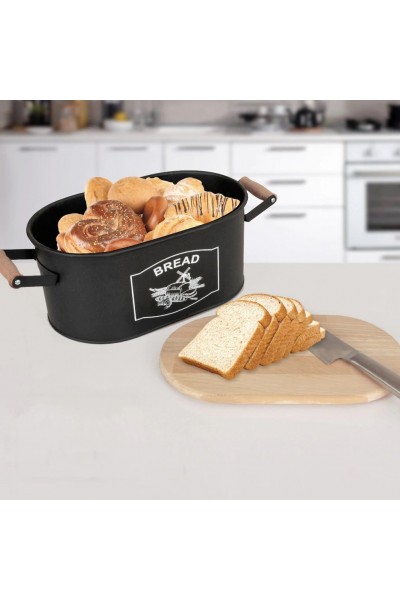 Ahşap Kesme Tahtalı Metal Ekmeklik Ekmek Kutusu Ahşap Kesme Tahtalı Metal Ekmeklik Ekmek Kutusu
