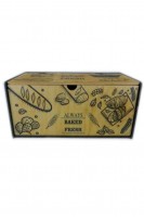 Dekoratif Ahşap Ekmek Dolabı Desenli Ekmeklik Siyah