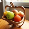 Fruit Basket Katlanabilir Ahşap Meyve Sepeti Elma Figürlü Büyük Boy