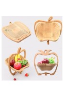 Fruit Basket Katlanabilir Ahşap Meyve Sepeti Elma Figürlü Büyük Boy