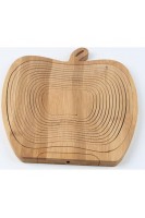 Fruit Basket Katlanabilir Ahşap Meyve Sepeti Elma Figürlü Büyük Boy