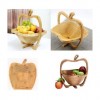 Fruit Basket Katlanabilir Ahşap Meyve Sepeti Elma Figürlü Küçük Boy
