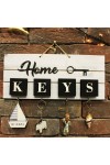 Home Keys Ahşap Dekoratif Anahtarlık Beyaz