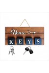 Home Keys Ahşap Dekoratif Anahtarlık Kahverengi