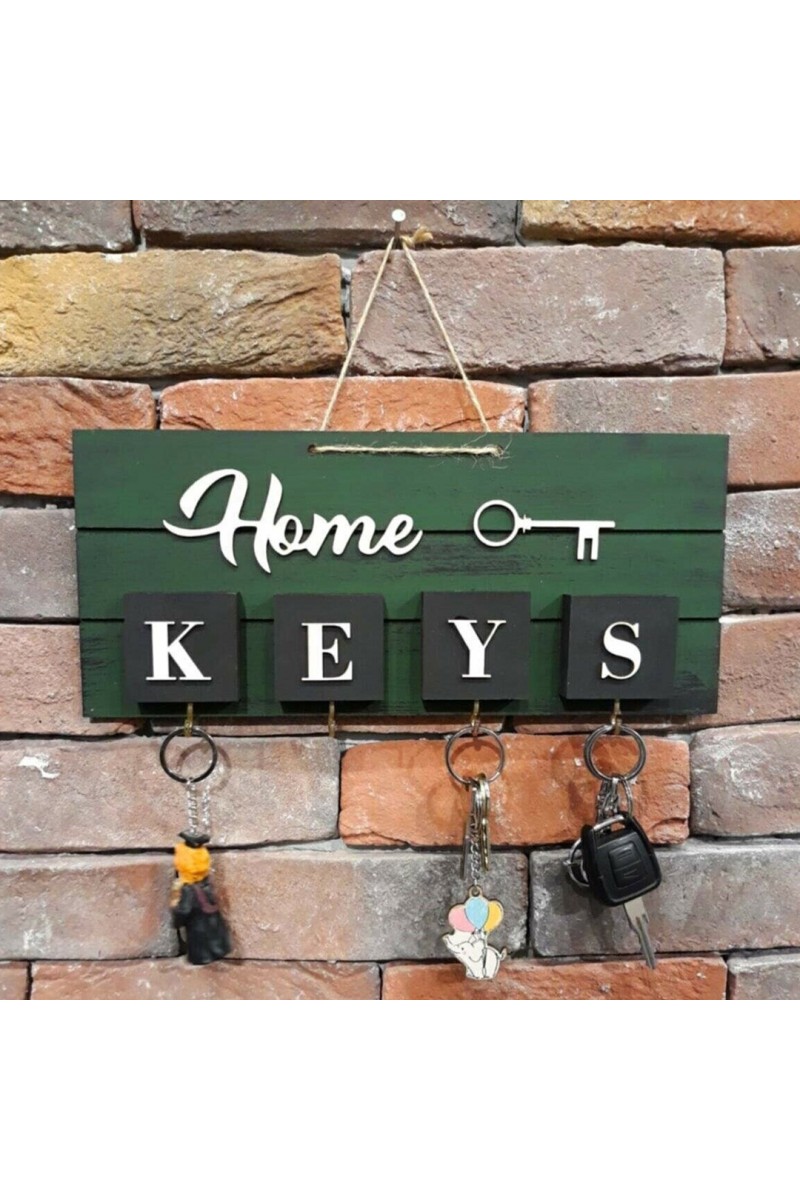 Home Keys Ahşap Dekoratif Anahtarlık Yeşil Home Keys Ahşap Dekoratif Anahtarlık Yeşil