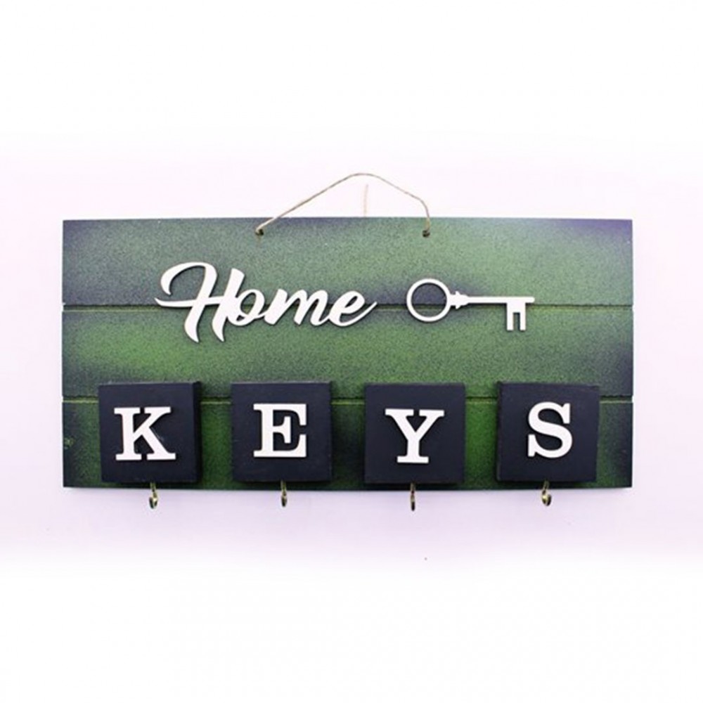 Home Keys Ahşap Dekoratif Anahtarlık Yeşil