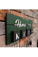Home Keys Ahşap Dekoratif Anahtarlık Yeşil Home Keys Ahşap Dekoratif Anahtarlık Yeşil