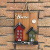 Home Keys Ahşap Ev Detaylı El Yapımı Askılı Anahtarlık Sarı