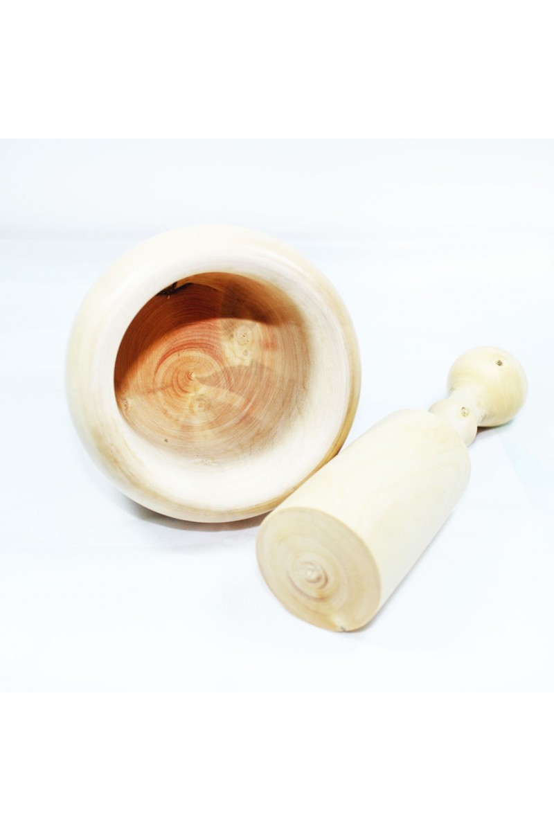 Şimşir Ahşap Havan - Sarımsak - Patlıcan Ezici Oval