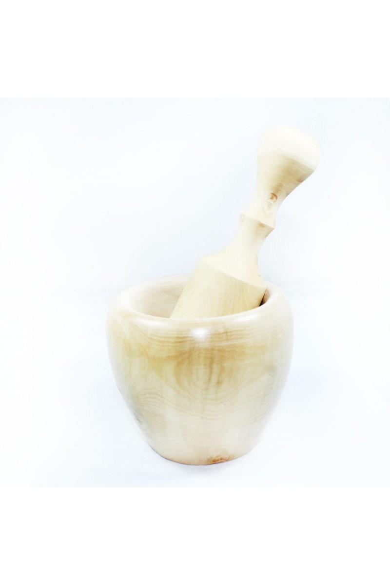 Şimşir Ahşap Havan - Sarımsak - Patlıcan Ezici Oval