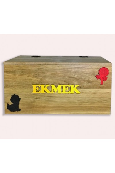 Dekoratif Ahşap Ekmek Yazılı Kapaklı Ekmek Saklama Kutusu Dekoratif Ahşap Ekmek Yazılı Kapaklı Ekmek Saklama Kutusu