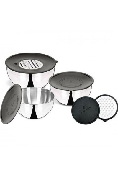 Rendeli Karıştırma ve Saklama Kabı Seti 9 Parça Rendeli Karıştırma ve Saklama Kabı Seti 9 Parça