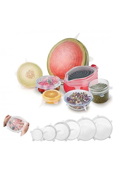 Silikon Streç Kapak 6'lı Tencere Bonesi Silikon Streç Kapak 6'lı Tencere Bonesi
