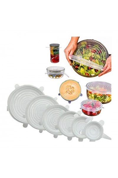 Silikon Streç Kapak 6'lı Tencere Bonesi