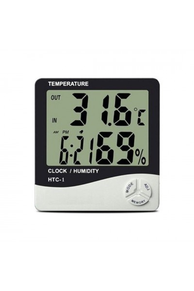 Dijital Nem Ölçer Sıcaklık Isı Alarmlı Termometre
