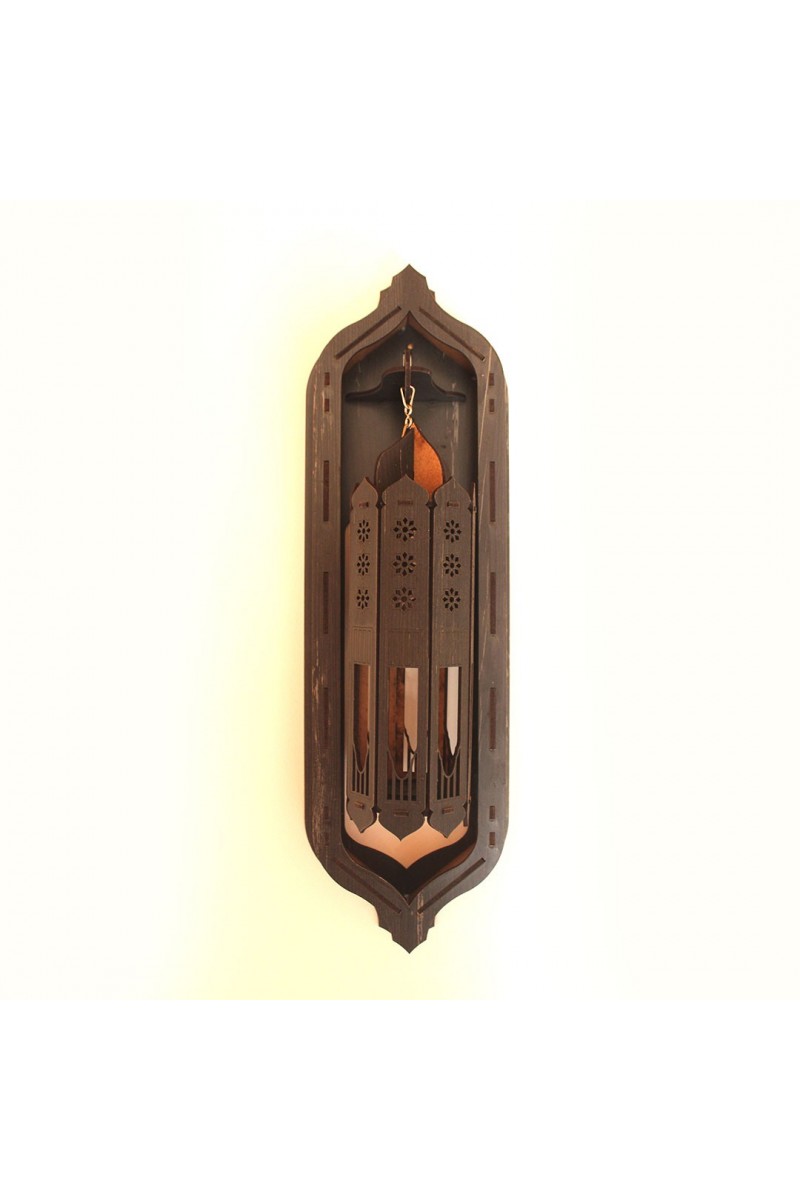Dekoratif Ahşap Osmanlı Motifli Fener Mumluk Siyah Dekoratif Ahşap Osmanlı Motifli Fener Mumluk Siyah
