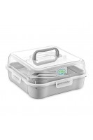 32 Parça 6 Kişilik Çantalı Piknik Seti Gri