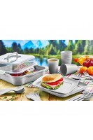 32 Parça 6 Kişilik Çantalı Piknik Seti Gri