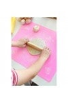 Silikon Hamur Açma Matı Kalın Silikon 40x50 Pembe