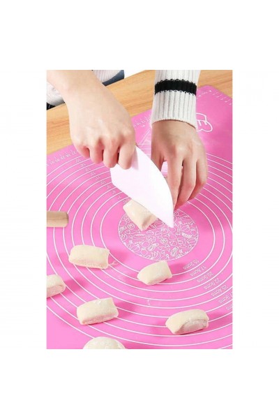 Silikon Hamur Açma Matı Kalın Silikon 40x50 Pembe
