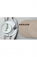 Dekoratif 6lı Amerikan Servis Kordon Dikişli Supla Gri