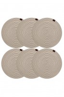 Dekoratif 6lı Amerikan Servis Kordon Dikişli Supla Gri