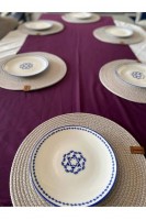 Dekoratif 6lı Amerikan Servis Kordon Dikişli Supla Gri