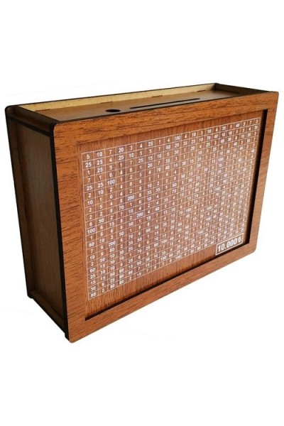 Ahşap 10.000 TL Hedefli Kumbara & Parabox