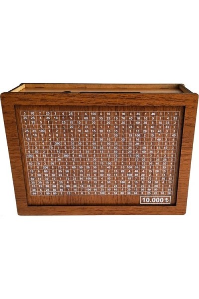 Ahşap 10.000 TL Hedefli Kumbara & Parabox