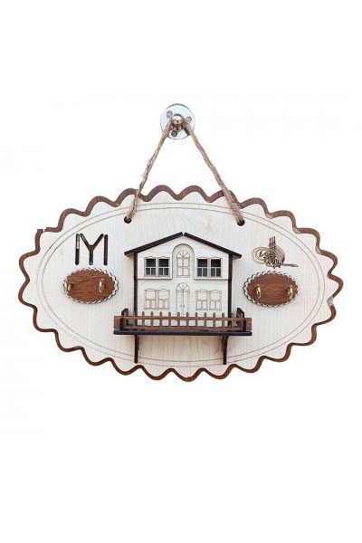 Ahşap IYI Ev Figürlü Dekoratif Anahtarlık