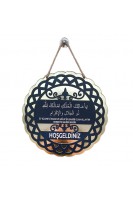 Yuvarlak Dekoratif Ahşap Kapı Süsü Hoşgeldiniz