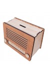 Dekoratif Ahşap Radyo Görünümlü Nostaljik Kumbara