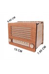 Dekoratif Ahşap Radyo Görünümlü Nostaljik Kumbara