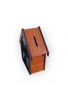 Ahşap Ev Motifli Kumbara Kahverengi