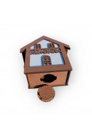 Ahşap Ev Motifli Kumbara Kahverengi