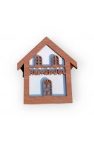 Ahşap Ev Motifli Kumbara Kahverengi