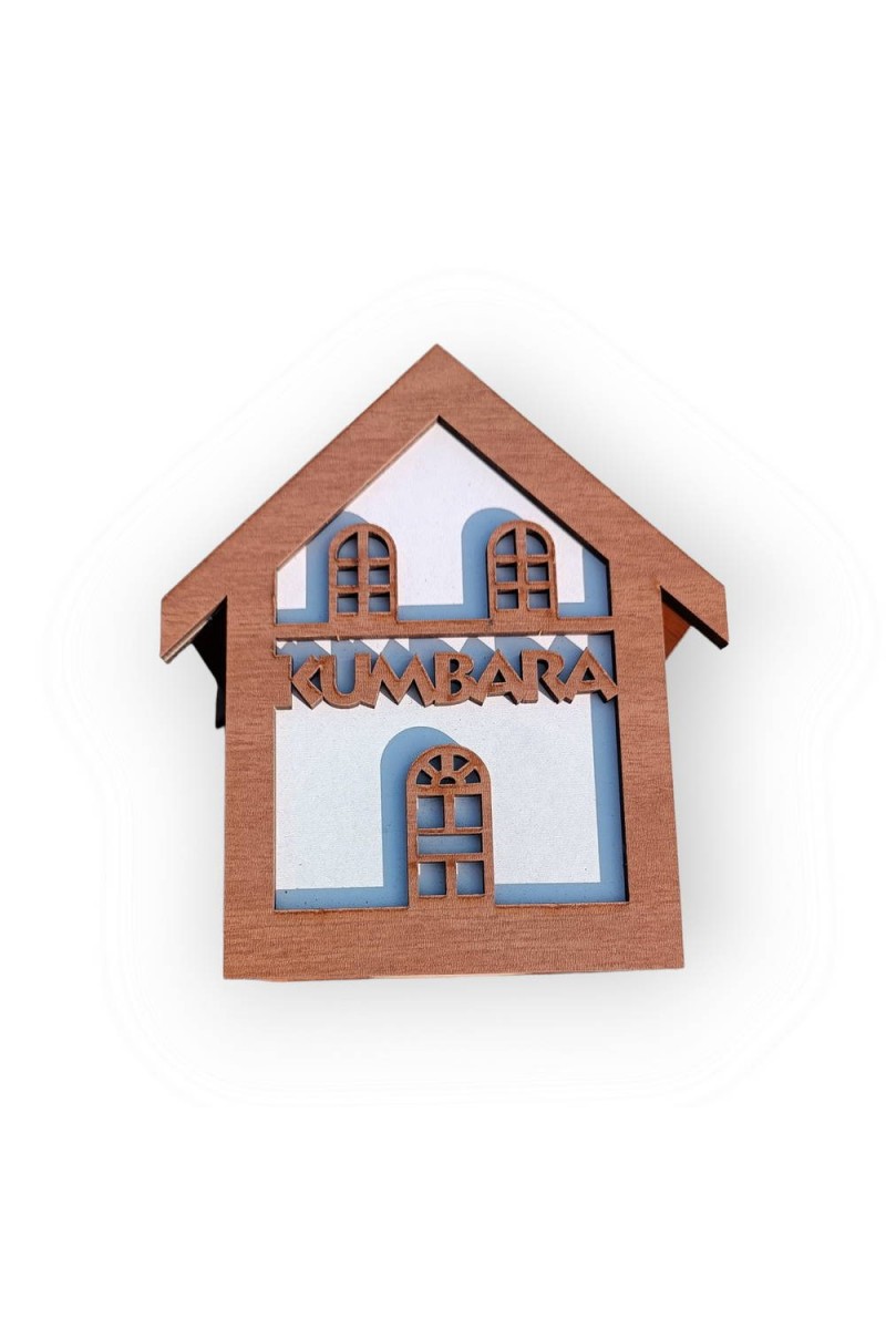 Ahşap Ev Motifli Kumbara Kahverengi