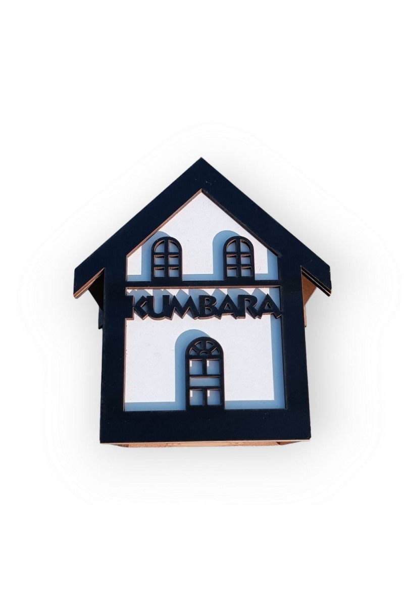 Ahşap Ev Motifli Kumbara Siyah Ahşap Ev Motifli Kumbara Siyah