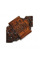 Ahşap Oymalı El Yapımı Gaz Lambası - Katlanır Kavukluk Rafı Küçük